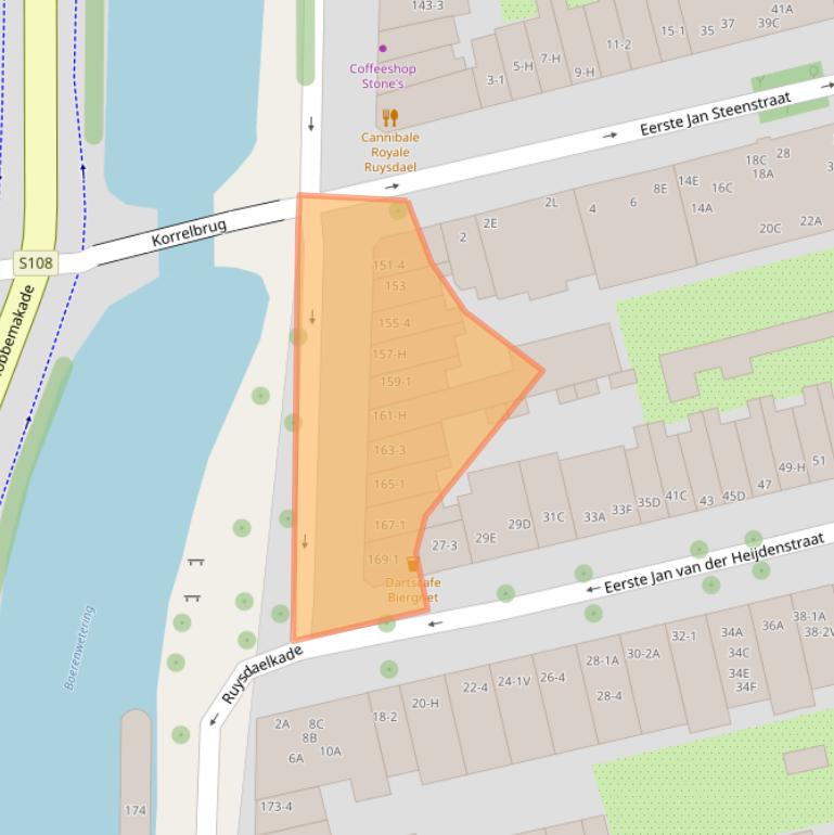 Kaart van postcodegebied 1072AS.