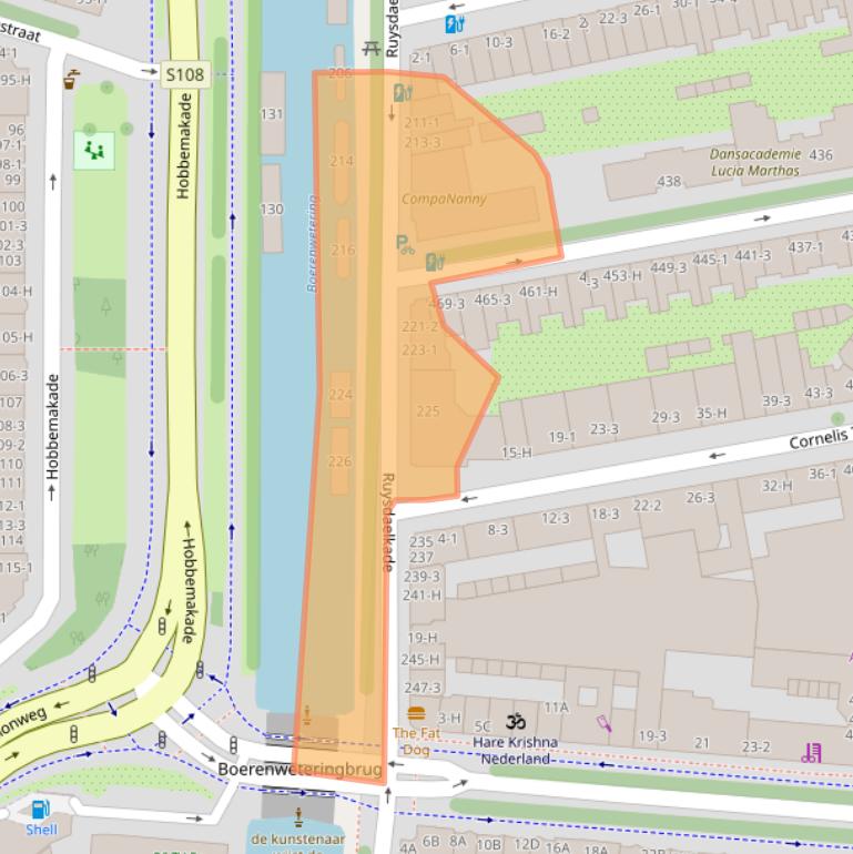 Kaart van postcodegebied 1072AW.