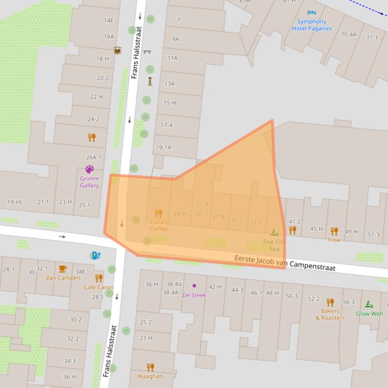 Kaart van postcodegebied 1072BC.