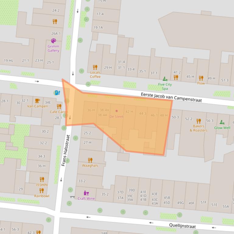 Kaart van postcodegebied 1072BG.