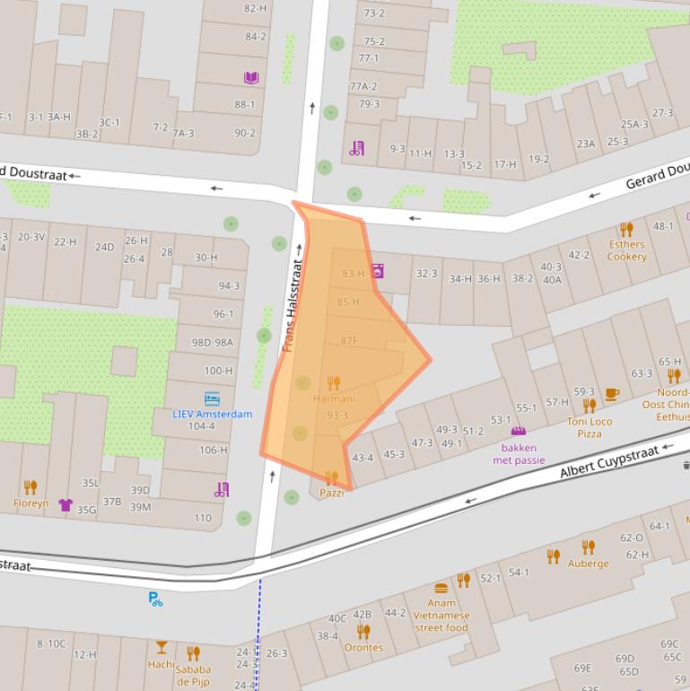 Kaart van postcodegebied 1072BP.