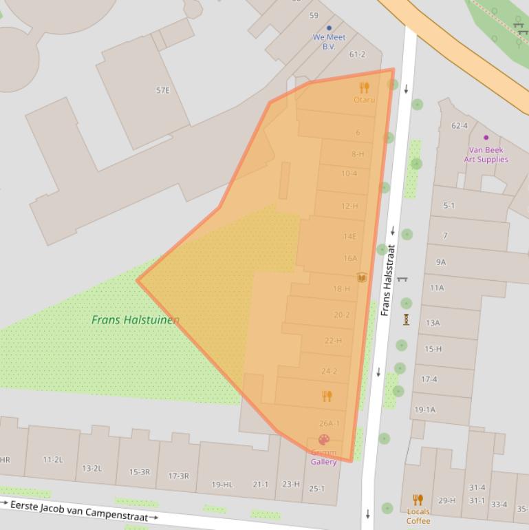 Kaart van postcodegebied 1072BR.