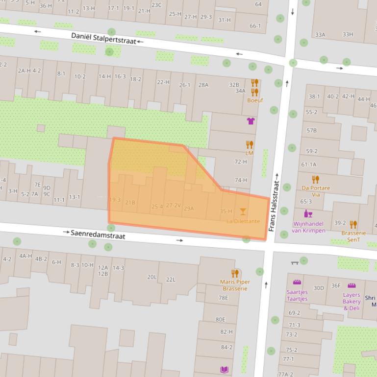 Kaart van postcodegebied 1072CB.