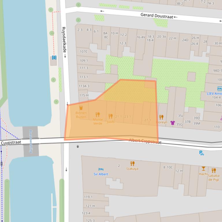 Kaart van postcodegebied 1072CK.