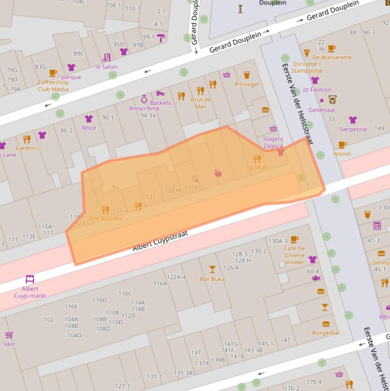 Kaart van postcodegebied 1072CS.