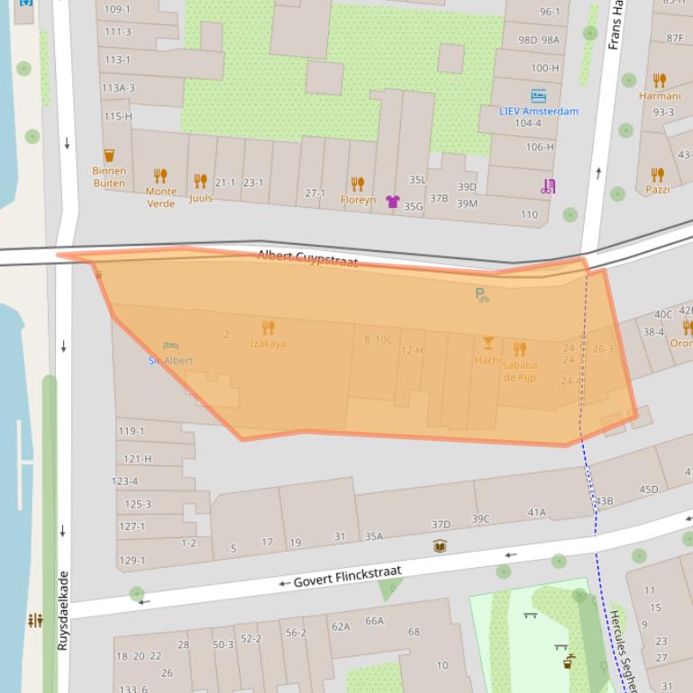 Kaart van postcodegebied 1072CT.