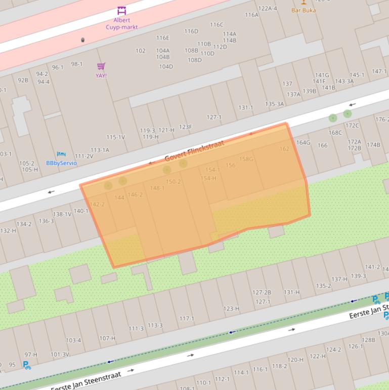 Kaart van postcodegebied 1072EN.