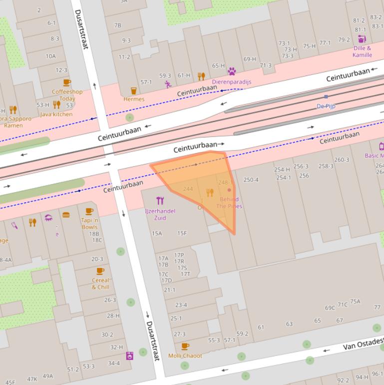 Kaart van postcodegebied 1072GG.