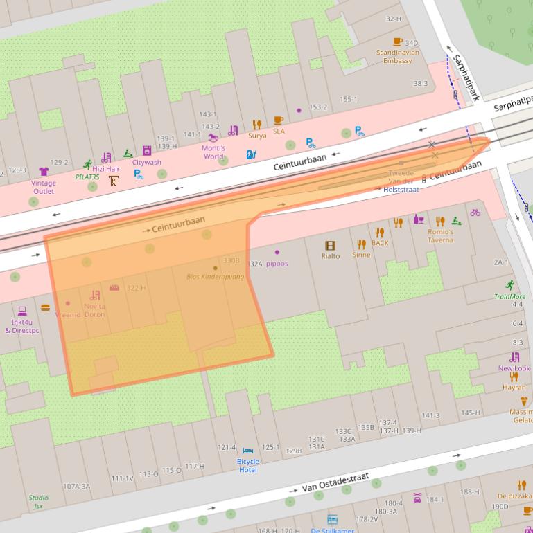 Kaart van postcodegebied 1072GM.