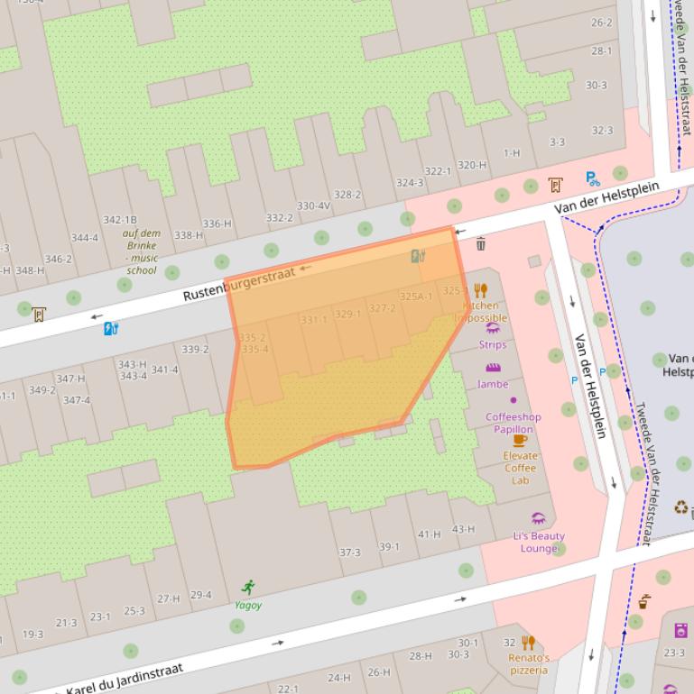 Kaart van postcodegebied 1072GR.