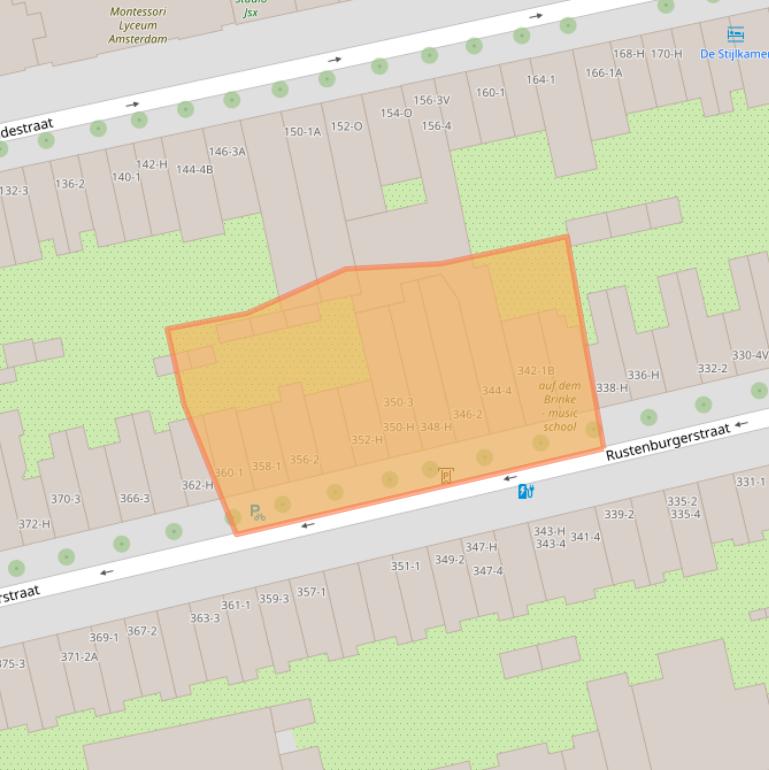 Kaart van postcodegebied 1072HD.