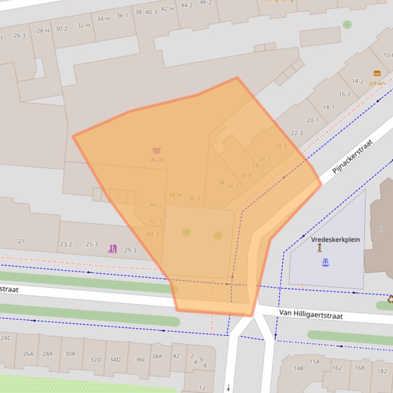 Kaart van postcodegebied 1072JV.