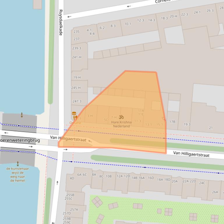 Kaart van postcodegebied 1072JW.