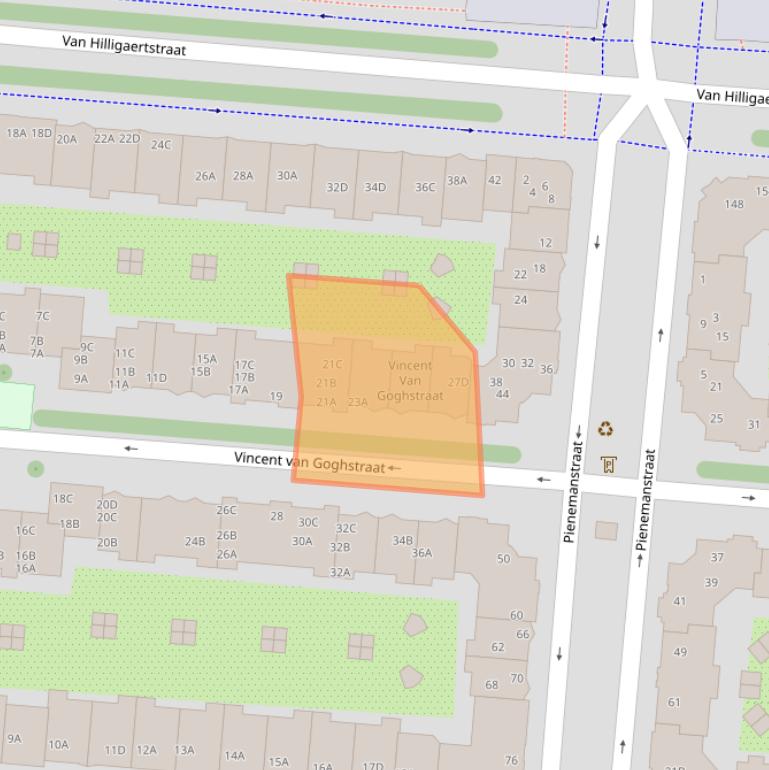 Kaart van postcodegebied 1072KK.