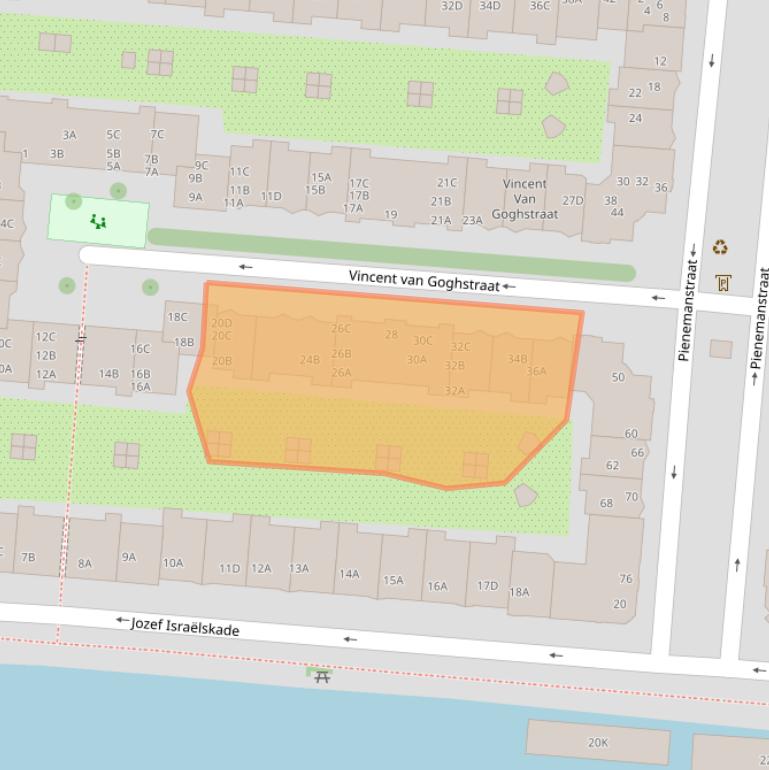 Kaart van postcodegebied 1072KP.