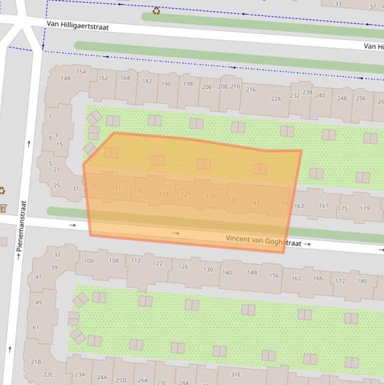 Kaart van postcodegebied 1072KX.