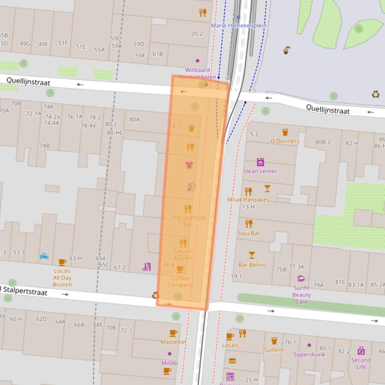 Kaart van postcodegebied 1072LK.