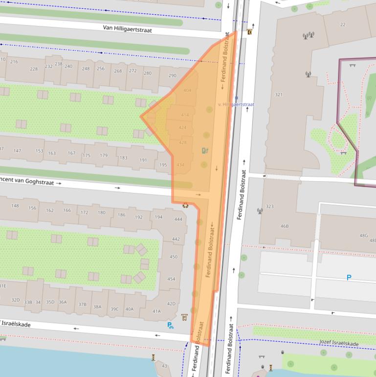 Kaart van postcodegebied 1072ME.