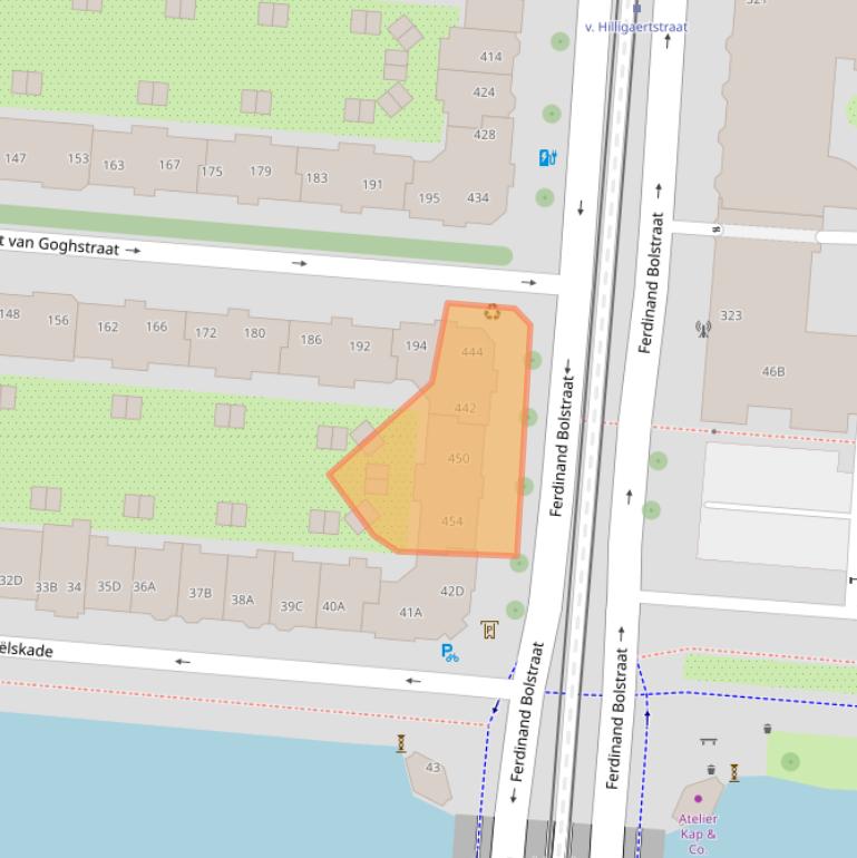 Kaart van postcodegebied 1072MG.