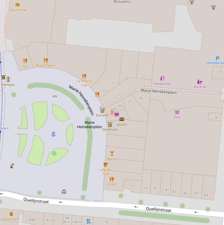 Kaart van postcodegebied 1072ML.