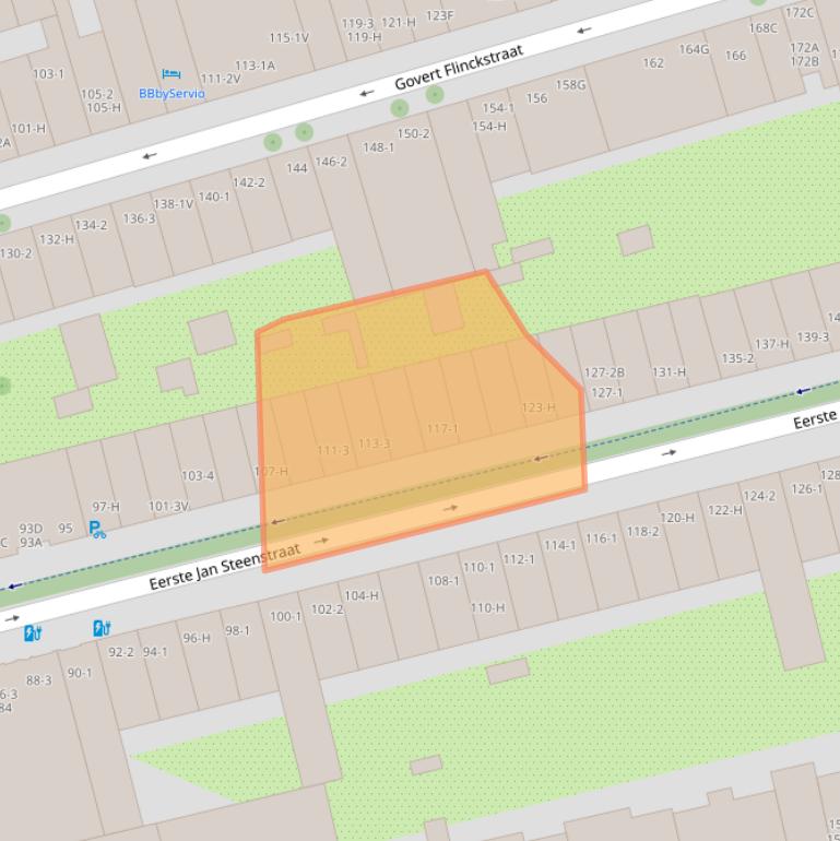Kaart van postcodegebied 1072NH.