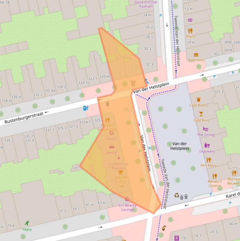 Kaart van postcodegebied 1072PH.