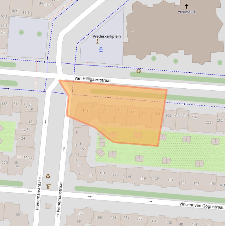 Kaart van postcodegebied 1072PL.