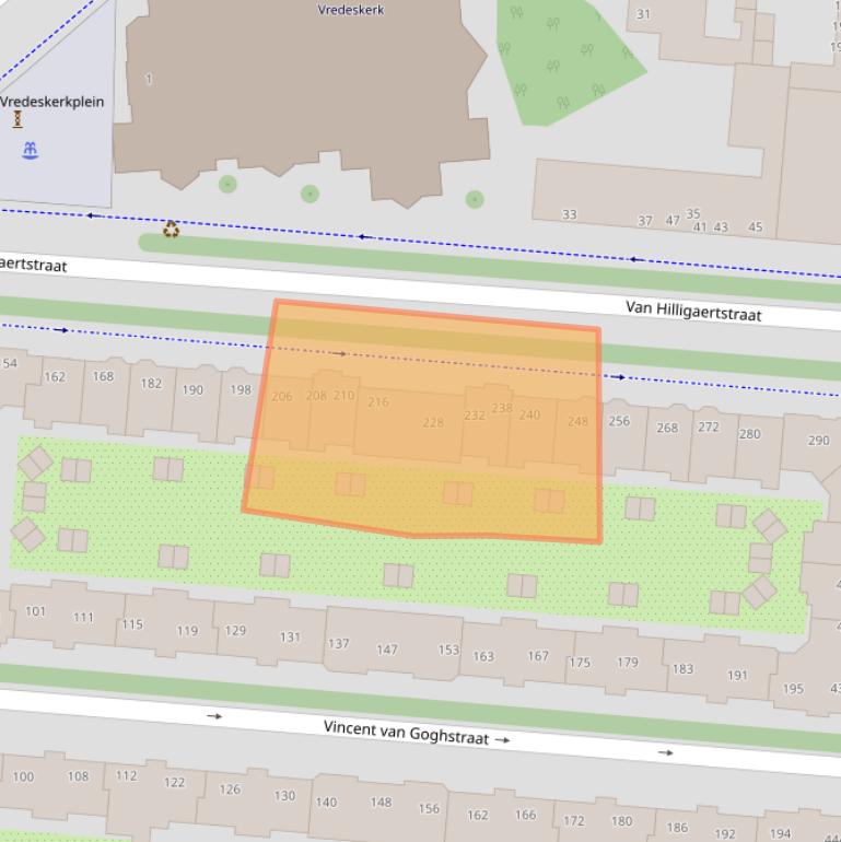 Kaart van postcodegebied 1072PM.