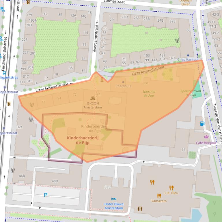 Kaart van postcodegebied 1072RD.