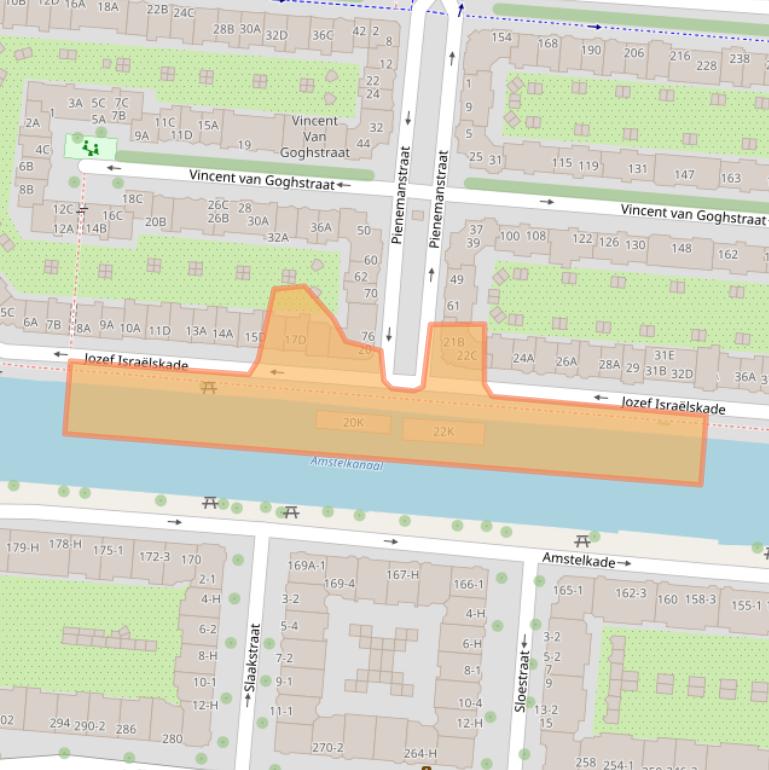 Kaart van postcodegebied 1072RV.