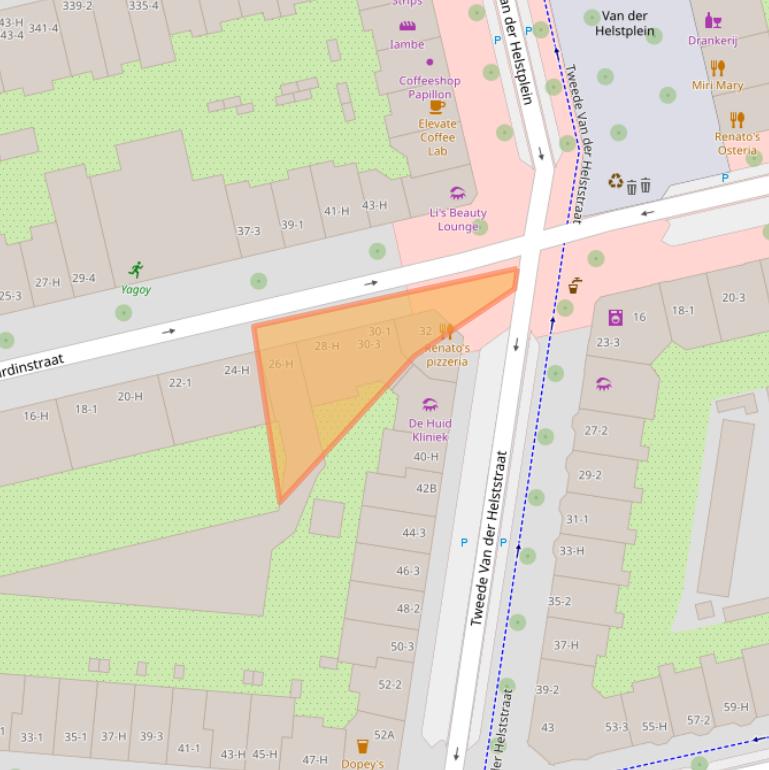 Kaart van postcodegebied 1072SK.