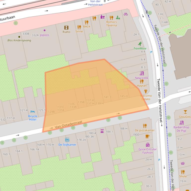 Kaart van postcodegebied 1072SW.