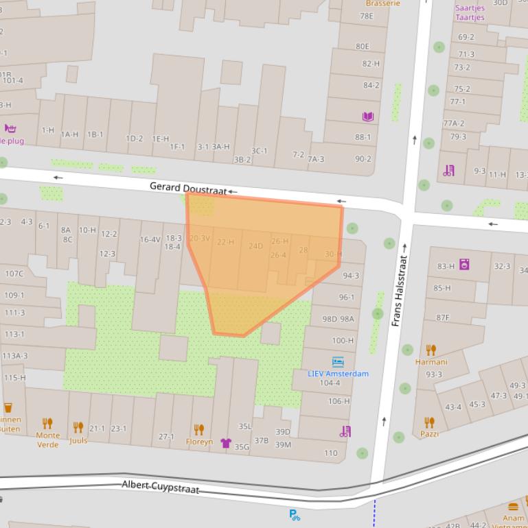 Kaart van postcodegebied 1072VR.