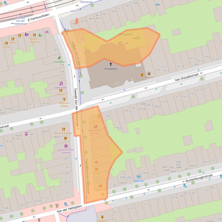 Kaart van postcodegebied 1073AE.