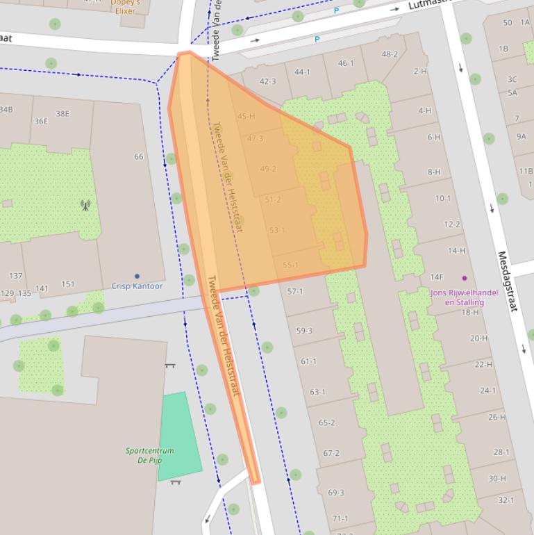 Kaart van postcodegebied 1073AJ.