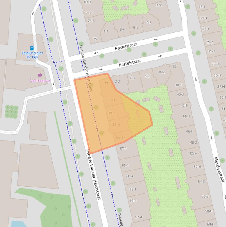 Kaart van postcodegebied 1073AM.