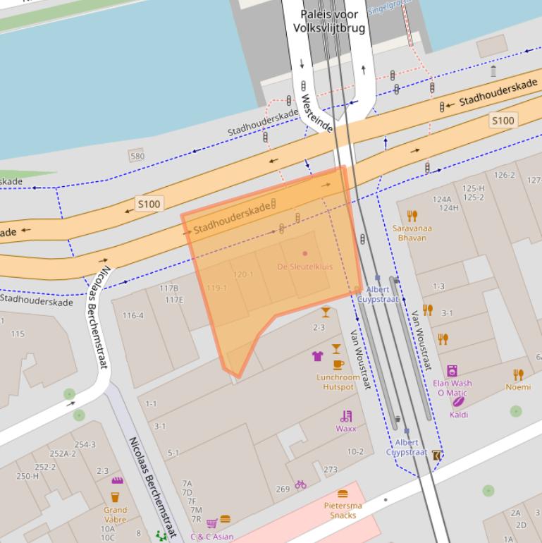 Kaart van postcodegebied 1073BA.