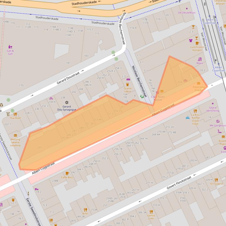 Kaart van postcodegebied 1073BH.