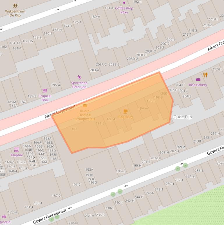 Kaart van postcodegebied 1073BL.