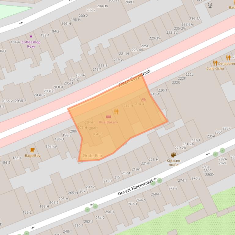 Kaart van postcodegebied 1073BM.