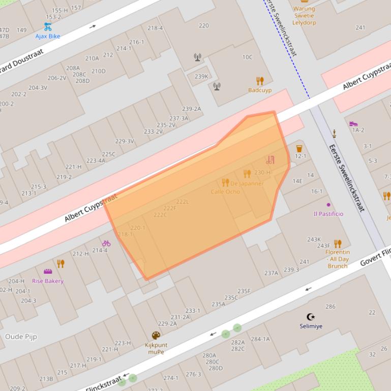 Kaart van postcodegebied 1073BN.