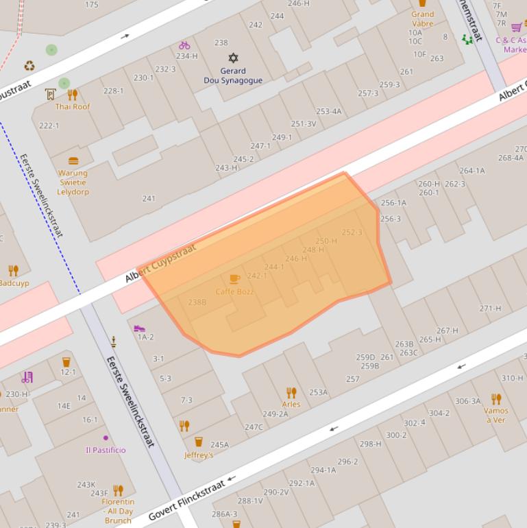 Kaart van postcodegebied 1073BP.