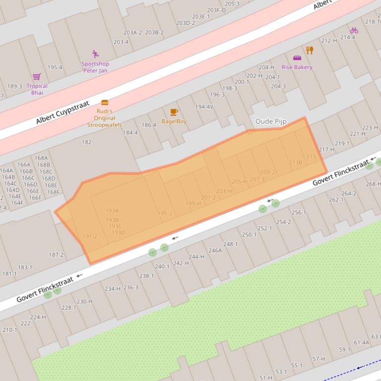 Kaart van postcodegebied 1073BV.