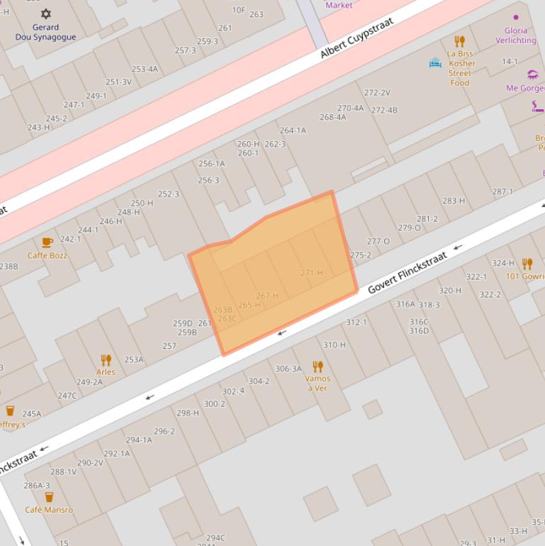 Kaart van postcodegebied 1073BZ.