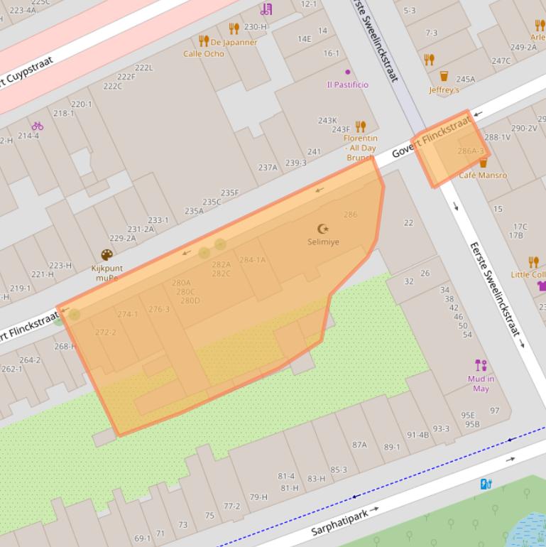 Kaart van postcodegebied 1073CG.