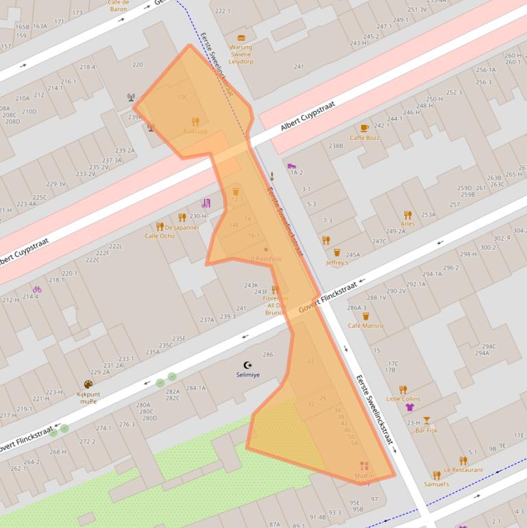 Kaart van postcodegebied 1073CM.