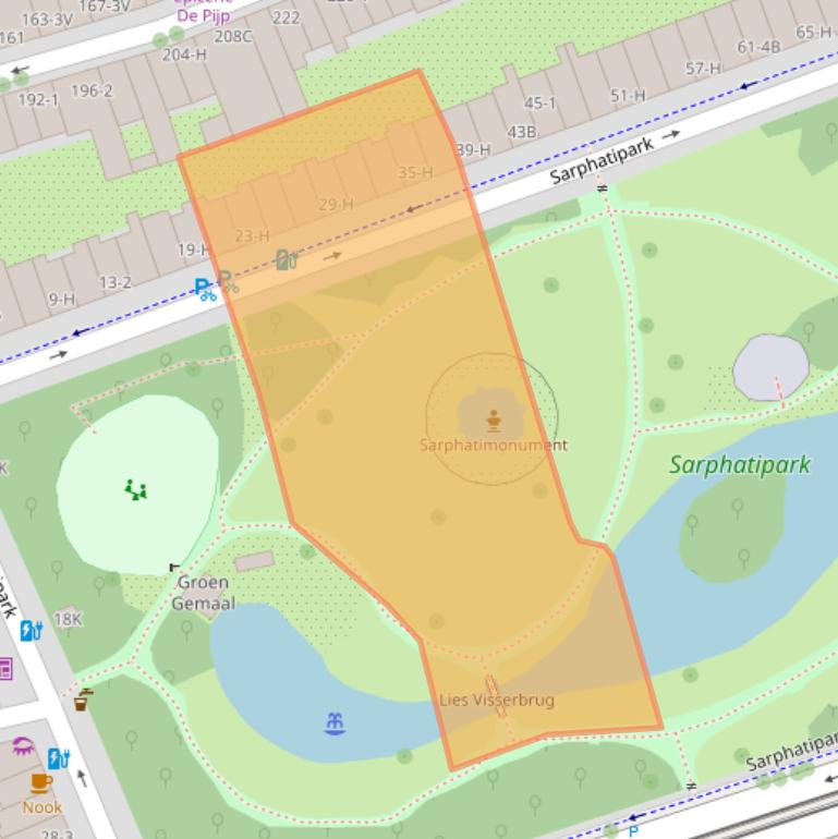 Kaart van postcodegebied 1073CP.