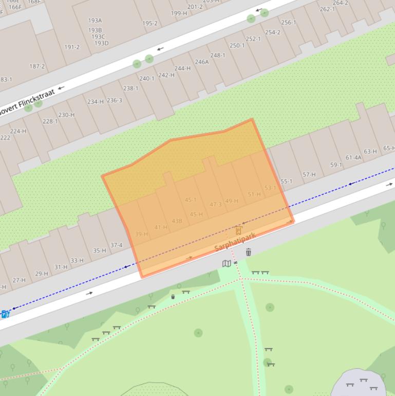 Kaart van postcodegebied 1073CR.