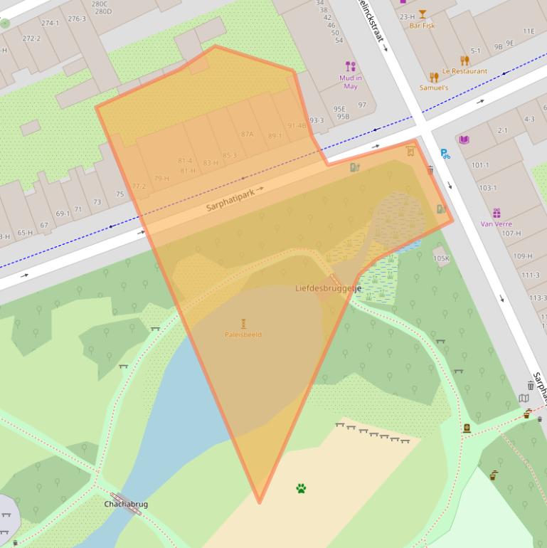 Kaart van postcodegebied 1073CT.