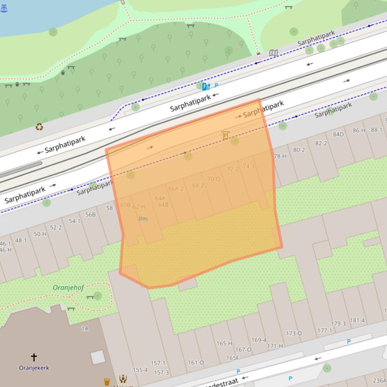 Kaart van postcodegebied 1073EA.